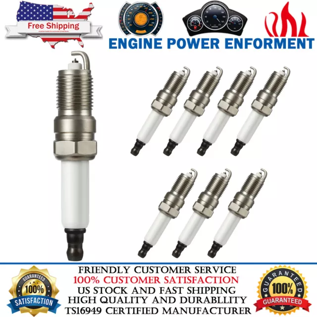 8PCS 41-962 19299585 Spark Plugs Platinum For GMC Yukon Sierra Chevy Silverado