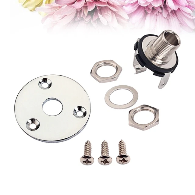 DRESSOOS 12ensembles Accessoire Guitare Électrique Écrou Prise Jack Avec Rondelles Métal Pour Réparation Et Modernisation Guitare Basse