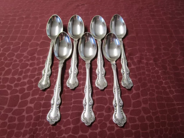 ORIENT aka VENICE 7 Silverplate Demitasse Spoons 1904 A Monograms             JU