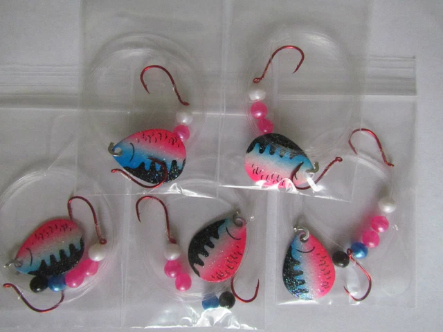 5 Spinner Rigs Leech Minnow Crawler Harness Walleye, Bass, Pike Colorado Blades