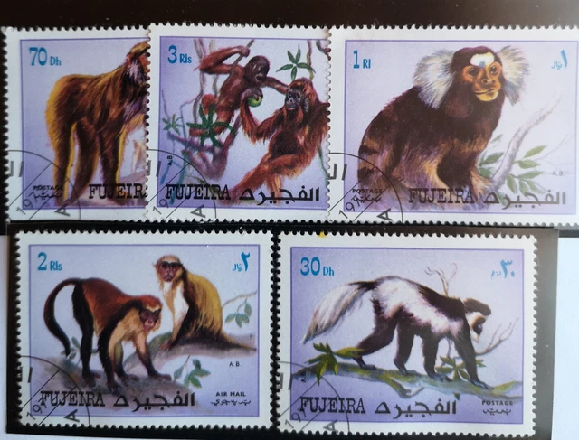 Fujeira 1972 Affen Primaten 5v o entwertet