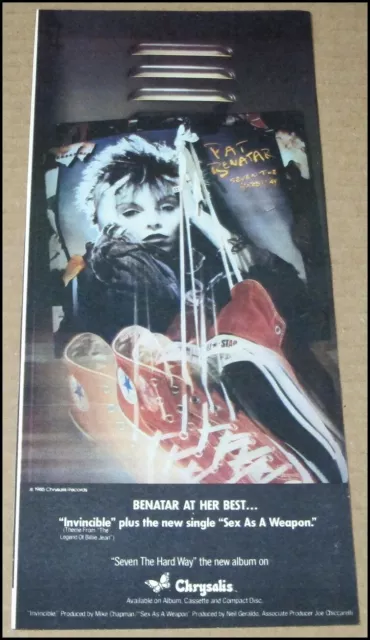 1985 Pat Benatar Seven the Hard Way Print Ad Album Advertisement Clipping 5"x12"