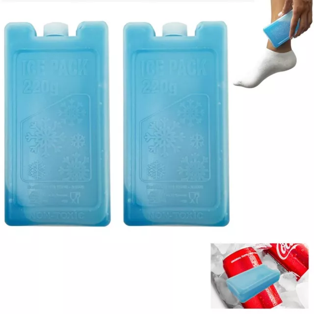 2 Pc Reusable Cooler Gel Ice Packs Small Cold Freezer Lunch Box Food Pain Relief