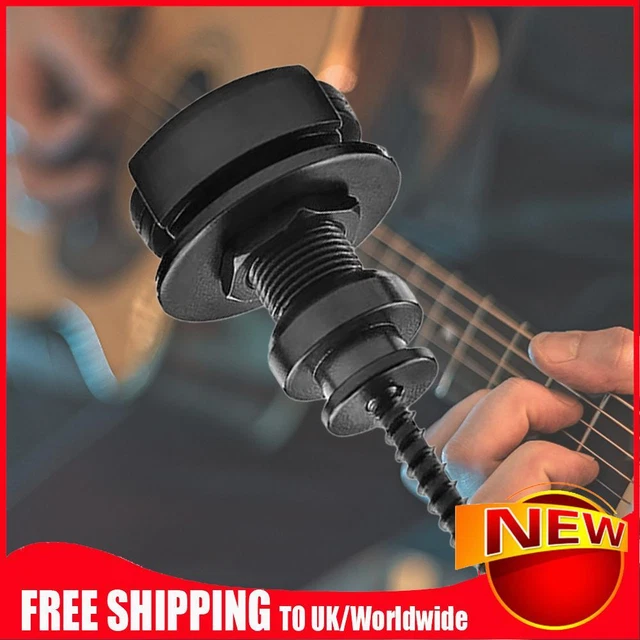 2 Pcs Guitar Strap Locks with Mounting Screws Security Strap Lock (Black)
