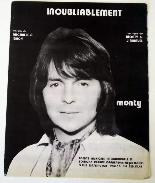 Partition vintage sheet music MONTY : Inoubliablement * 70's Ibach