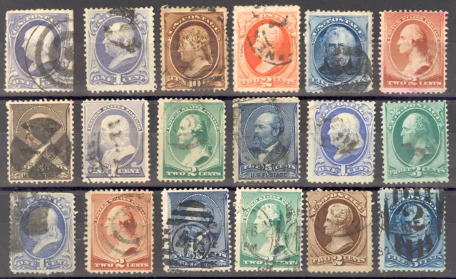 USA, 1870-1888, Selection Statesmen Brands with 10 Cent Value, 18 Brands