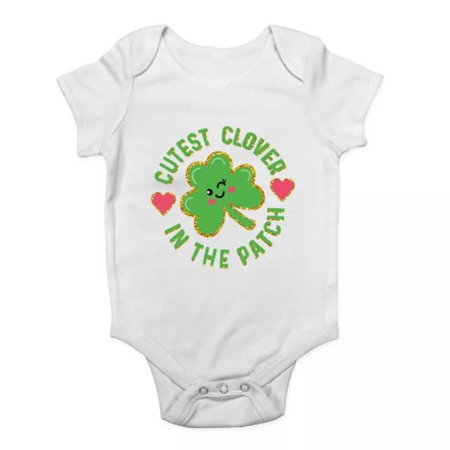 St Patrick's Day Baby Grow Vest Cutest Clover Irish Bodysuit Boys Girls Gift