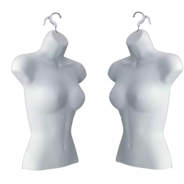 New Female Torso Mannequin Form- White 2PK