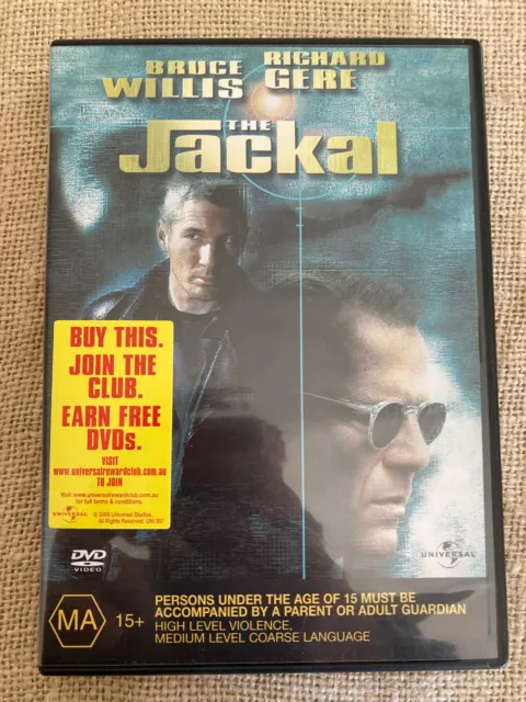 DVD Movie Film R4 Drama - Bruce Willis THE JACKAL Richard Gere Action