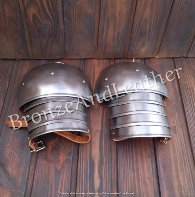 Set pair of Single pauldron steel larp armor