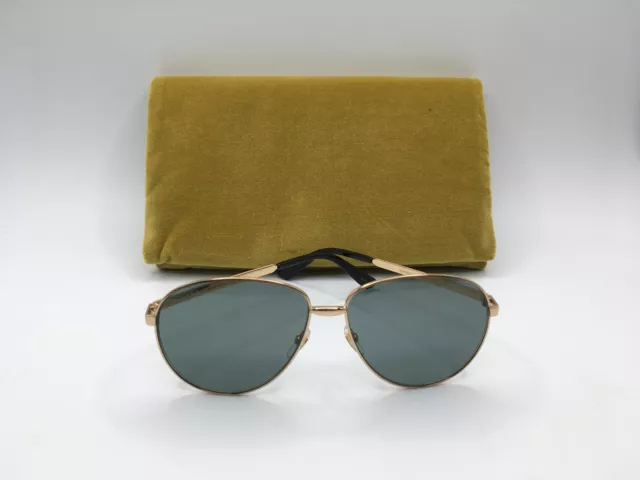 GUCCI GG0138S MEN'S Gold Frame Green Lens Aviator Sunglasses 61MM $134. ...