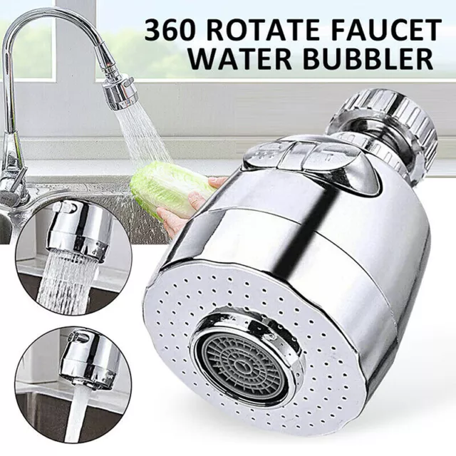 360° Rotatable Faucet Kitchen Filter Swivel Aerator Diffuser Water Saving Tap