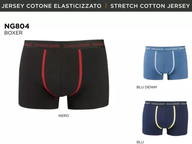 6 Boxer da uomo cotone elasticizzato con elastico esterno Nazareno Gabrielli 804