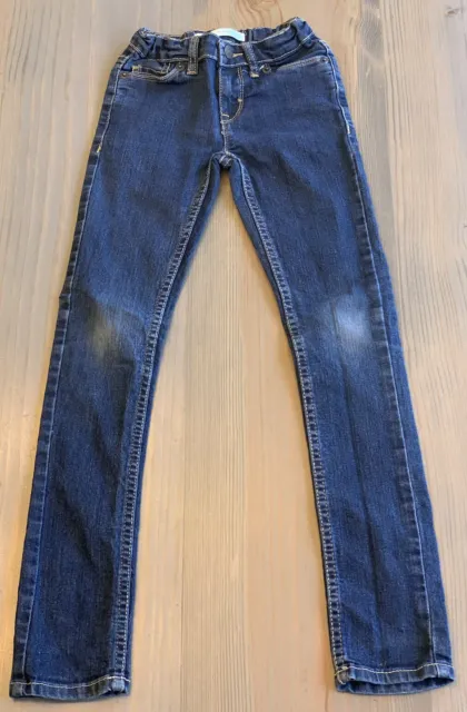 Levis 711 Skinny Girls Youth Size 7 Blue Jeans Medium Wash Stretch Low Rise