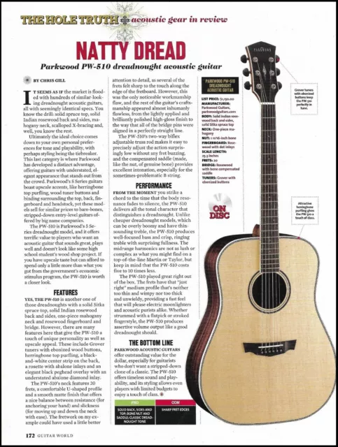 Parkwood PW-510 dreadnought acoustic guitar review article print