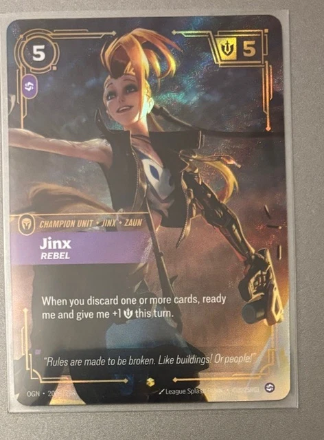 RIFTBOUND TCG REBEL Jinx #202a/298 Alt Art Showcase – League of Legends ...