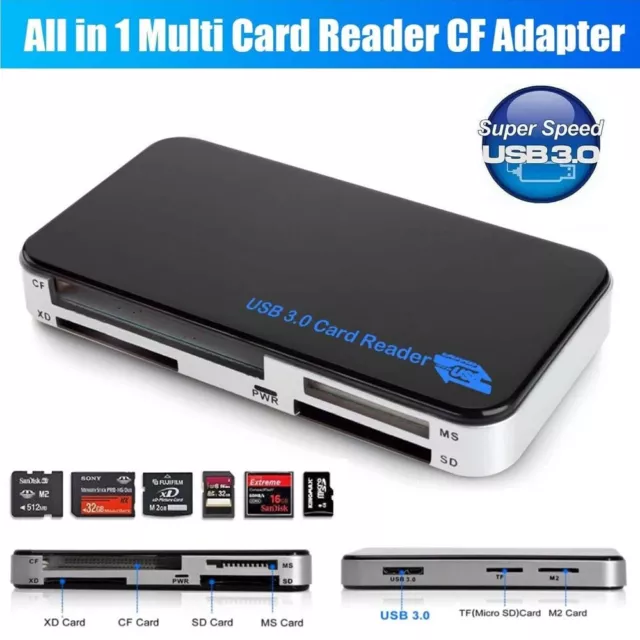 6 in 1 USB 3.0 Multi SD Card Reader Compact 5Gbps for Windows/Mac/Linux/Android