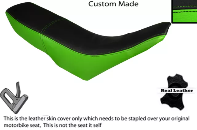 Green & Black Custom Fits Gilera Gsm 50 Dual Leather Seat Cover Only