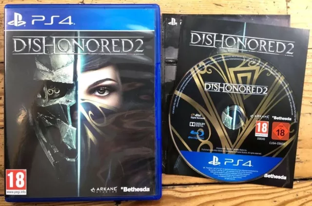 Dishonored 2 Complet Boîte Flyer Sony Ps4 Pal Français Vf Cib Ovp Jeu Game Ii