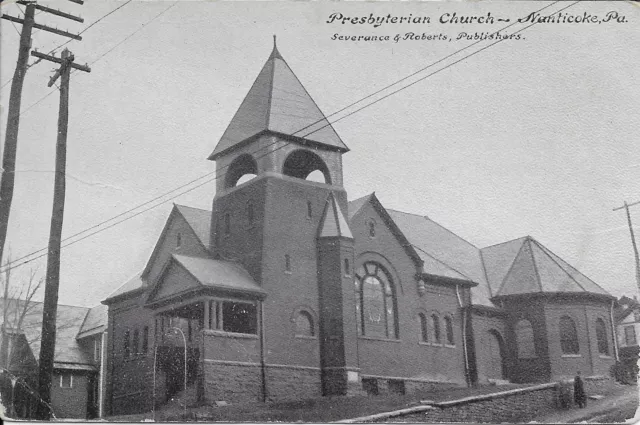 Presbyterian Church Nanticoke PA handsome vintage postcard postally unused