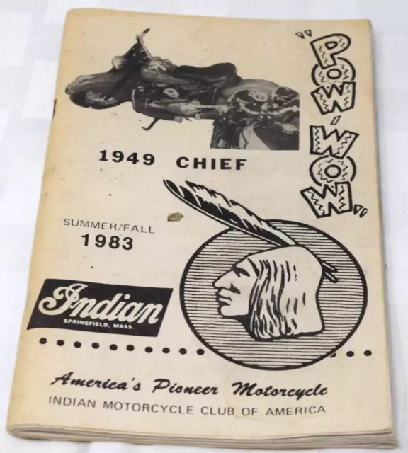 Vintage Summer Fall 1983 Pow Wow Indian Motorcycle Club Book