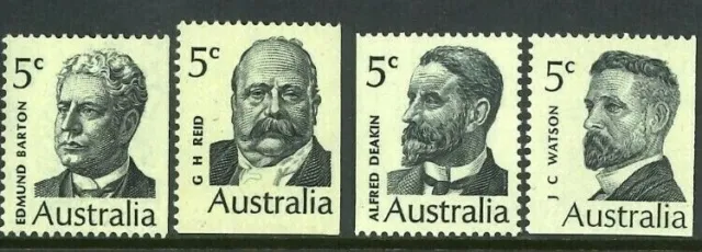 1969 AUSTRALIAN MNH Full Set of 4x5c First Prime Ministers Series ...