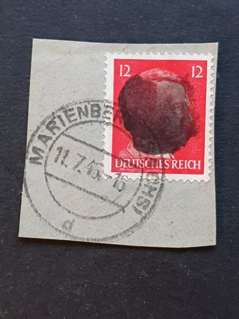 Lokalausgaben Sächsische  Schwärzung Adolf Hitler Marienberg auf Briefstück