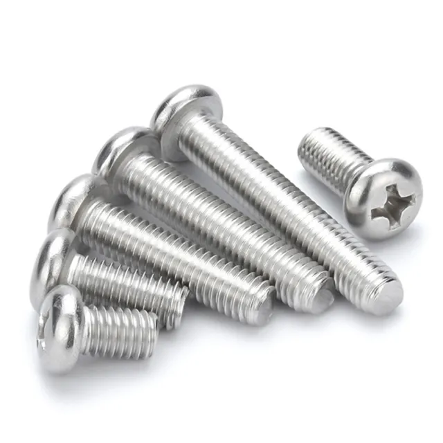 Phillips Rounded Head Screws M1.4 M2 M2.5 M3 M4 M5 Nickel Plated Bolts Steel