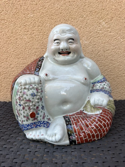 CHINA: BUDDHA RÍE En Cerámica Porcelana Artesanal Asiática EUR