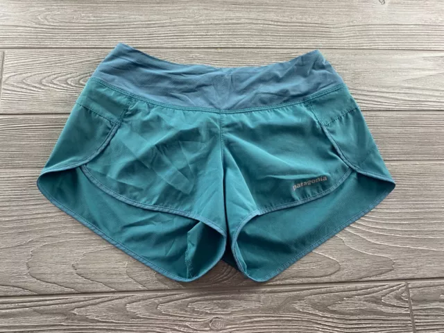 Women’s Patagonia Strider Shorts, Green, Size XS, Running Shorts w/ Liner, Clean
