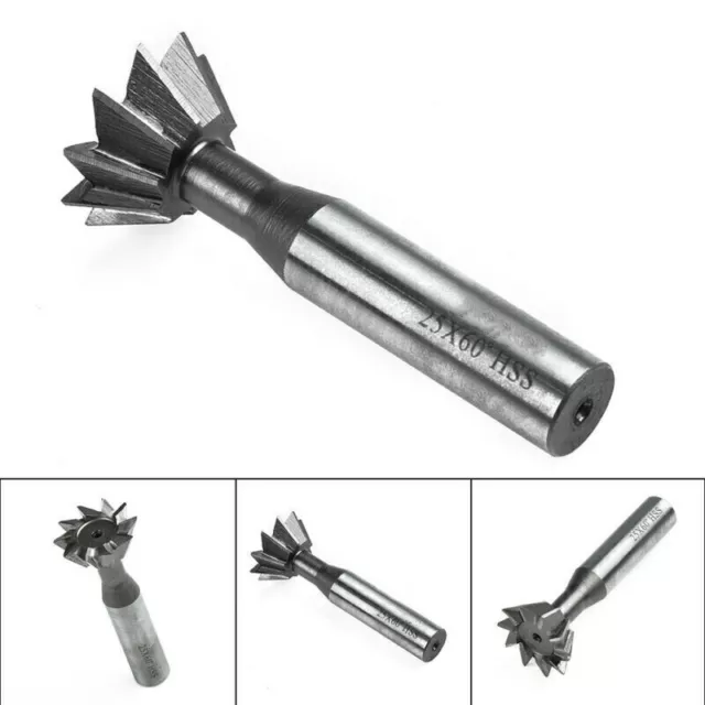 1x High Speed Steel HSS 25mm 60 Degree Dovetail Cutter Milling End Mill Tool N