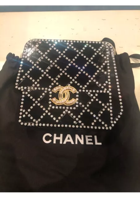 CHANEL BLACK RARE plastic bag vip gift with swarovski Chanel airlines  limited ed EUR 2.800,00 - PicClick IT