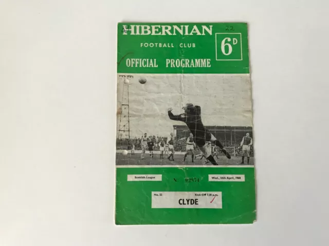 Hibernian v Clyde. April 1968.