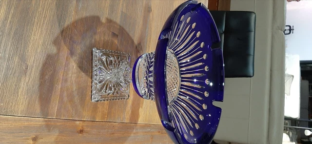 Dé à Coudre En Cristal Taillé à La Main - Motif Artisanal Bleu - Pièce Unique (Environ 2,9 Cm) - 12