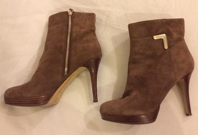 Bottines CUIR NINE WEST t. 9 M (US) = 41 fr Marron talon 11 cm co NEUVES