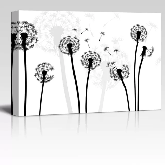 Wall26 - Black and White Style Dandelion - Canvas Wall Art Home Decor - 12x18