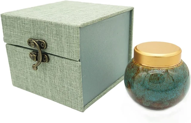 ZHIQIYI Mini Urna Piccola, Mini Urna per Cenere Umane o Animali Domestici, Ceramica Fatta a Mano