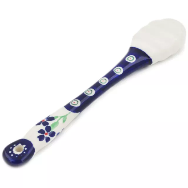 Polish Pottery Honey Dipper 7" Bright Peacock Daisy