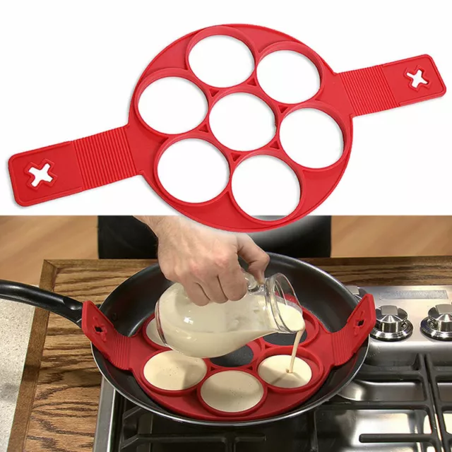Silikon Antihaft Flipper Pfannkuchen Pfanne Perfekte  Frühstück Maker Ei Omelett