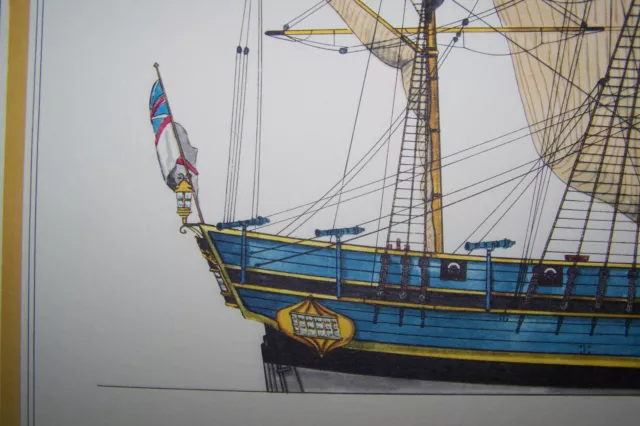 HMS Bounty 1787 1789 Design by H. A. Muth Siebdruck wunderschöner Kunstdruck