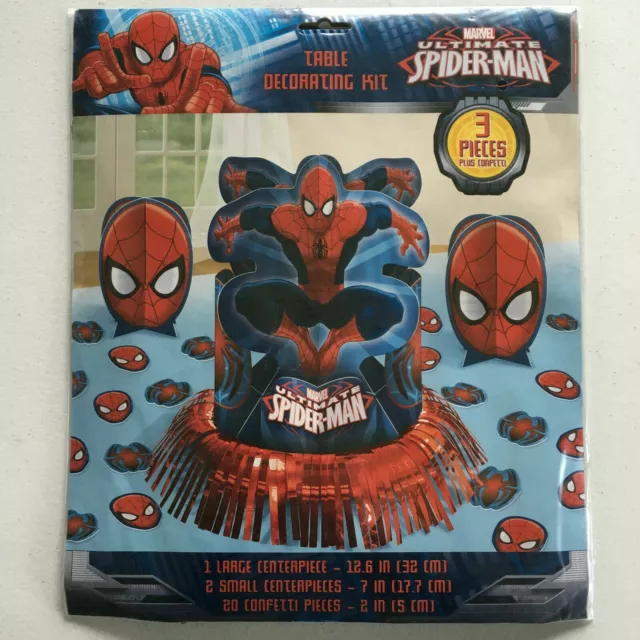 Lot of 2, Spider Man Birthday Party Supplies ~ 12 Swirls & Table Decorating Kits