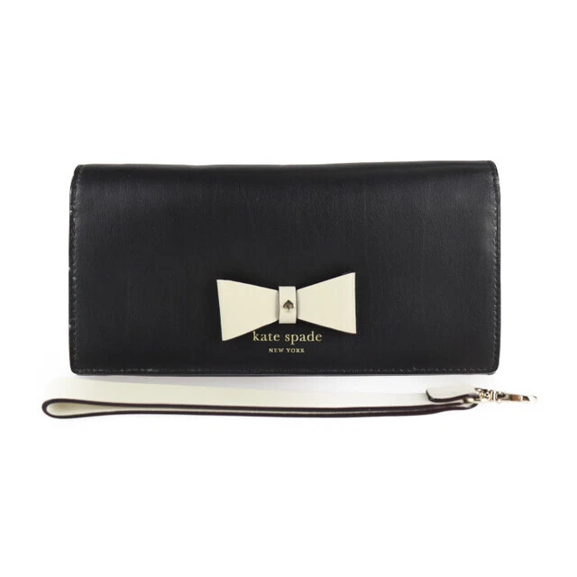 Kate Spade Linny Baldwin Street Bi-Fold Wallet Wlru3284 Leather Black Gold ezW30