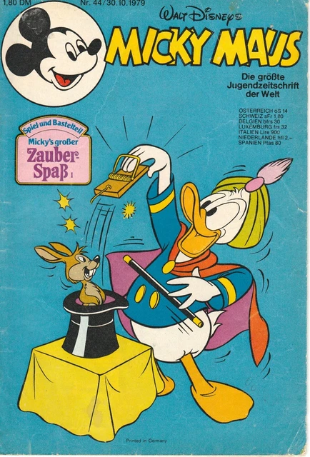 Comic Heft, MICKY MAUS, Band Nr. 44 - 1979 , ohne Beilage, Walt Disney, Ehapa