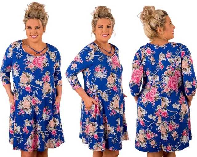 Abito Fascia Floreale Taglie forti Grandi Curvy Formosa Plus Size Dress XXXL