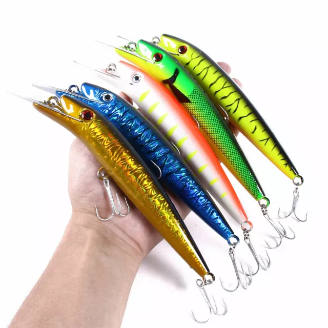 5PCS/Set Big Minnow Fishing Lures Trolling Bait Swimbait Tackle Wobbler 20cm/45g