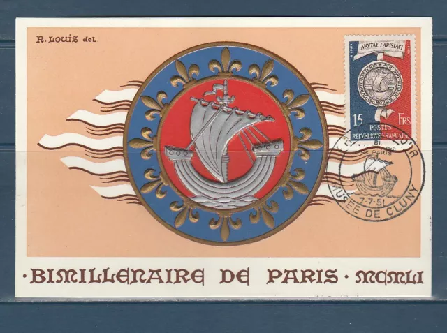 carte 1er jour bimillénaire de Paris Musée d Cluny   de 1951