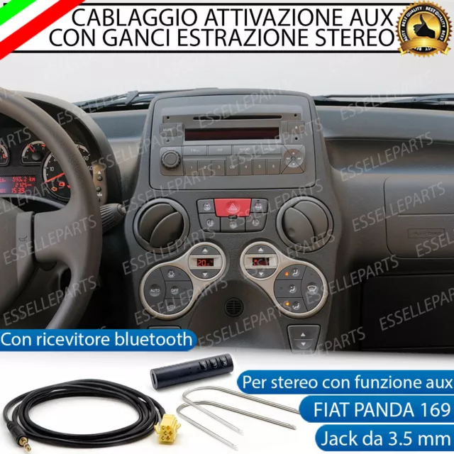 Cavo Aux + Bluetooth Stereo Fiat Panda 169 Fino Al 2011 1,5 Metri Retrofit