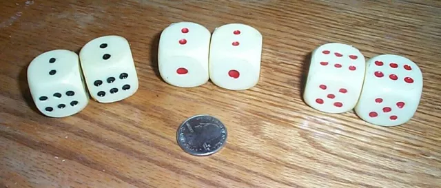 vintage lot plastic gumball toys 3 pair of large dice vending machine charms