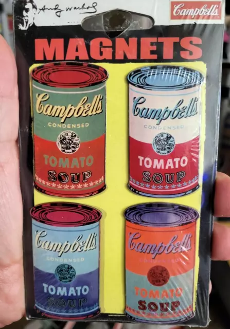 Andy Warhol 2005 Ata-boy  4 piece Campbells Soup fridge MAGNET SET licensed