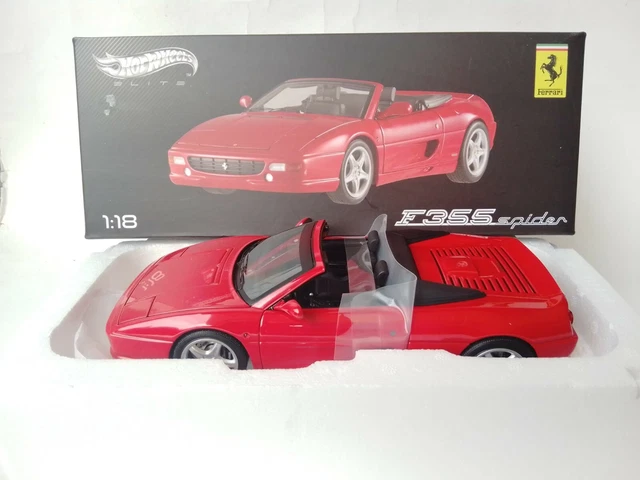 1/18 Hot Wheels Elite Ferrari F355 Spider Convertible Diecast Model Red BLY34 1/18 Hot Wheels Elite Ferrari F355 Spider Convertible Diecast Model Red BLY34